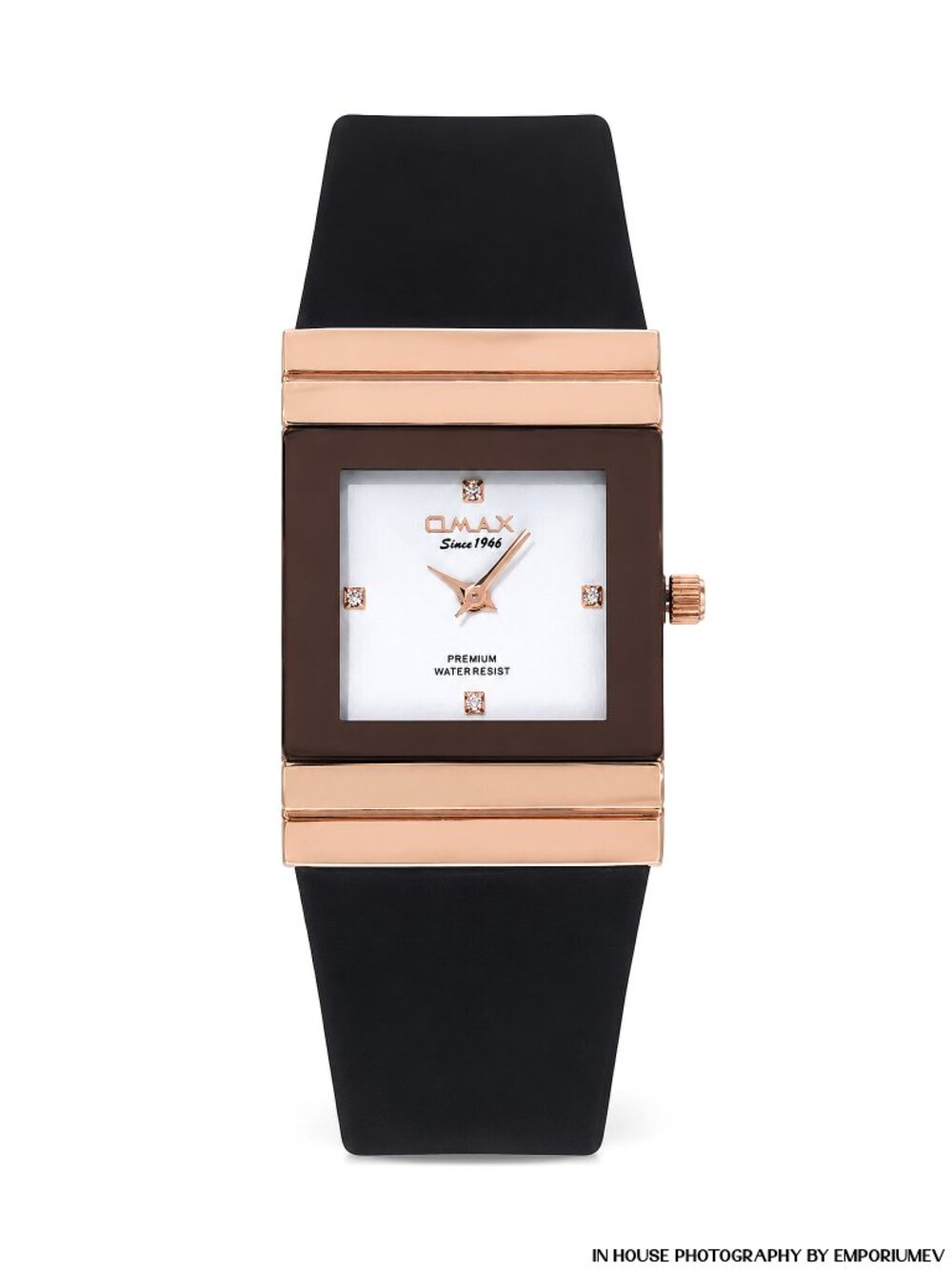 Omax F008 Square Japan Quartz Analog Base Metal Brown Case Women's Watch (0065)